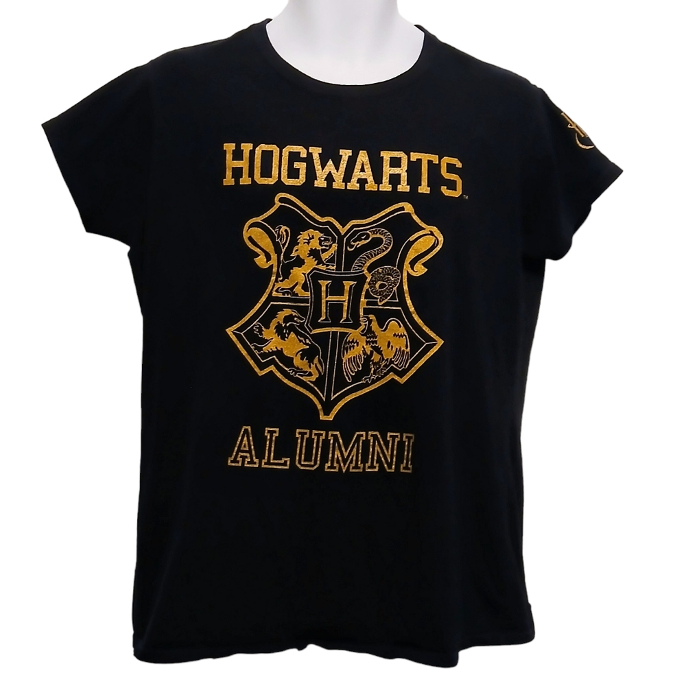 Harry Potter Hogwarts Women's Junior's 2X Black T-shirt Alumni Warner Bros.
